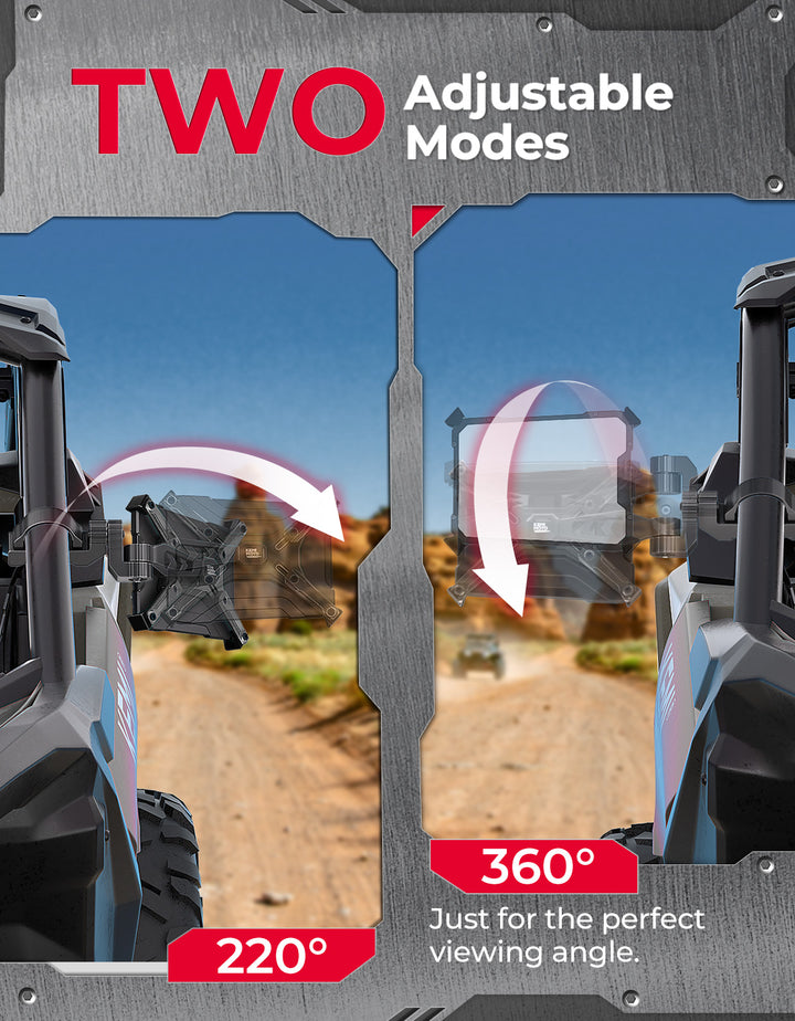 Aluminum CNC UTV Mirror X (Pair) for Polaris RZR | Can-Am Maverick X3 | Talon | Teryx - Kemimoto