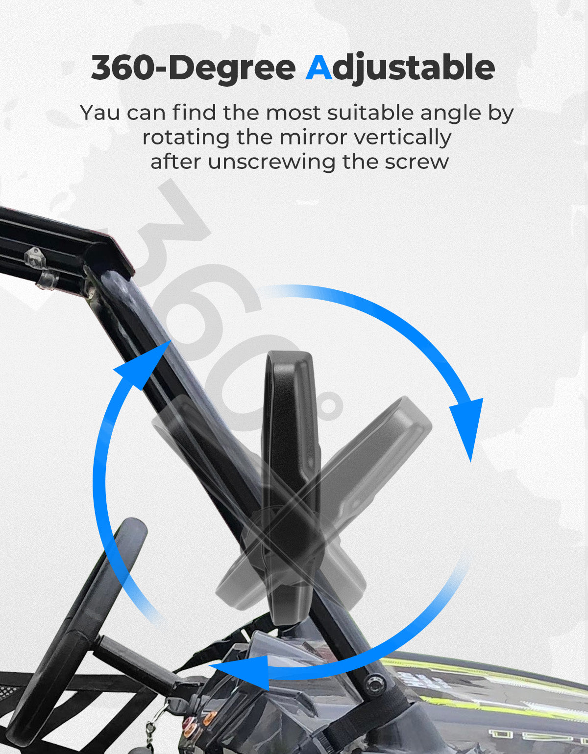 Mini Youth UTV Side Mirrors for Polaris RZR 170 - Kemimoto