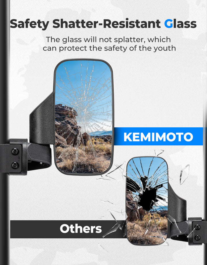 Mini Youth UTV Side Mirrors for Polaris RZR 170 - Kemimoto