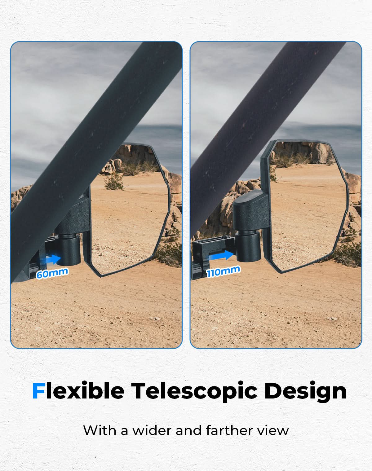 UTV Side Mirrors For CFMOTO UFORCE 1000/1000XL 2019-2025 - Kemimoto