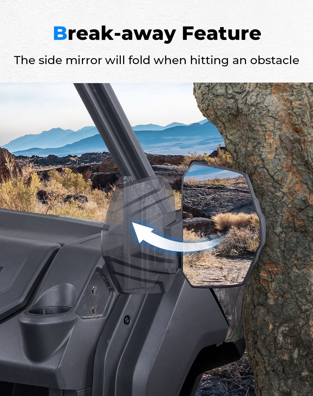 UTV Side Mirrors For CFMOTO UFORCE 1000/1000XL 2019-2025 - Kemimoto