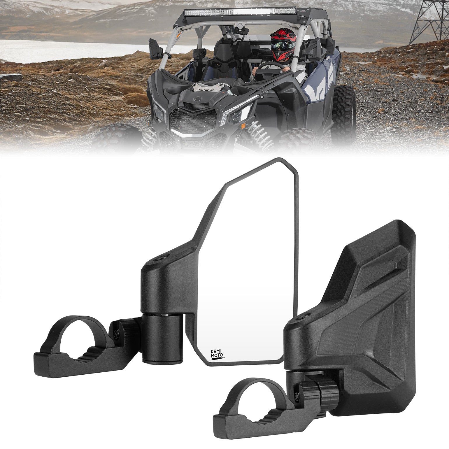 UTV Side Mirrors w/ 1.65