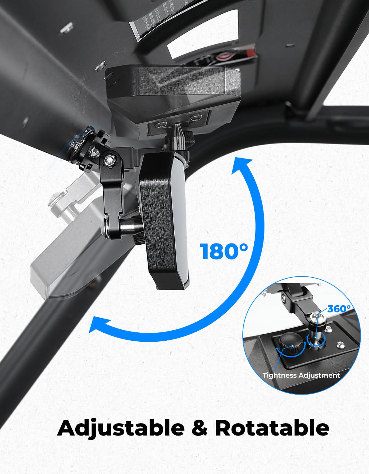 UTV Universal Magnetic Rear View Mirror for Polaris Ranger, Can-Am Defender & Golf Carts - Kemimoto