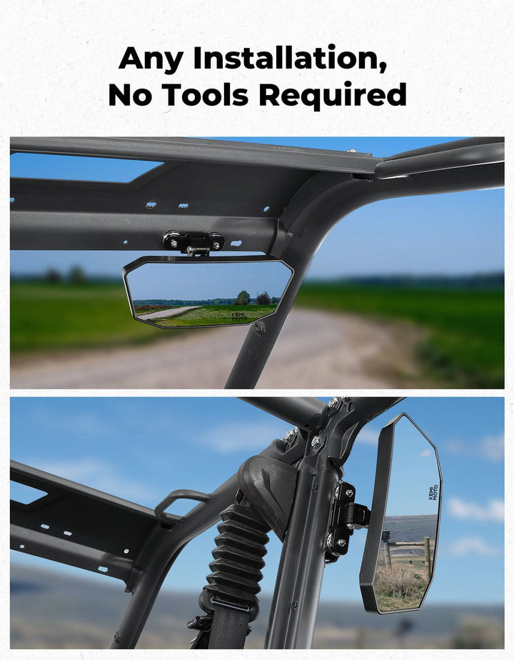 UTV Universal Magnetic Rear View Mirror for Polaris Ranger, Can-Am Defender & Golf Carts