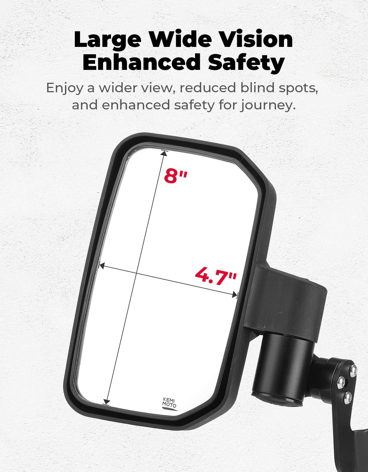 Side Mirrors with Spring Back Feature for Polaris General 1000 / XP 1000 / 4 1000 (2016–2026) - Kemimoto