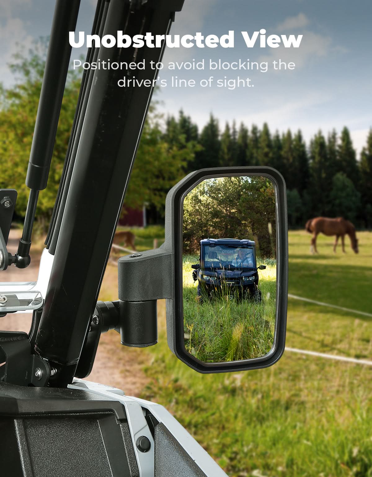 Side Mirrors with Spring Back Feature for Polaris General 1000 / XP 1000 / 4 1000 (2016–2026) - Kemimoto