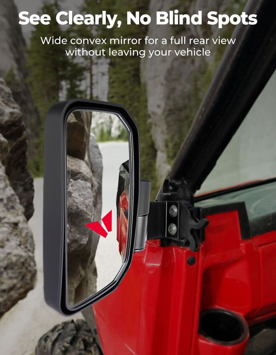 UTV Side View Mirrors for Polaris Ranger 570/500/900 XP (2014-2025)