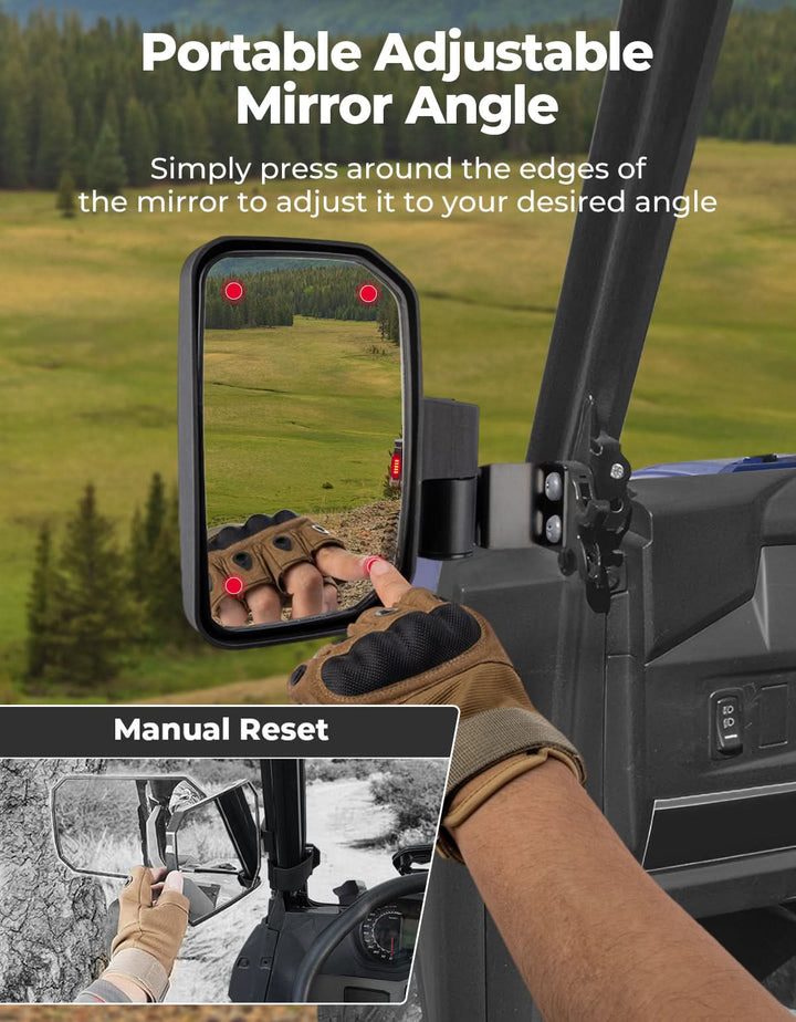 UTV Side View Mirrors for Polaris Ranger 570/500/900 XP (2014-2025)