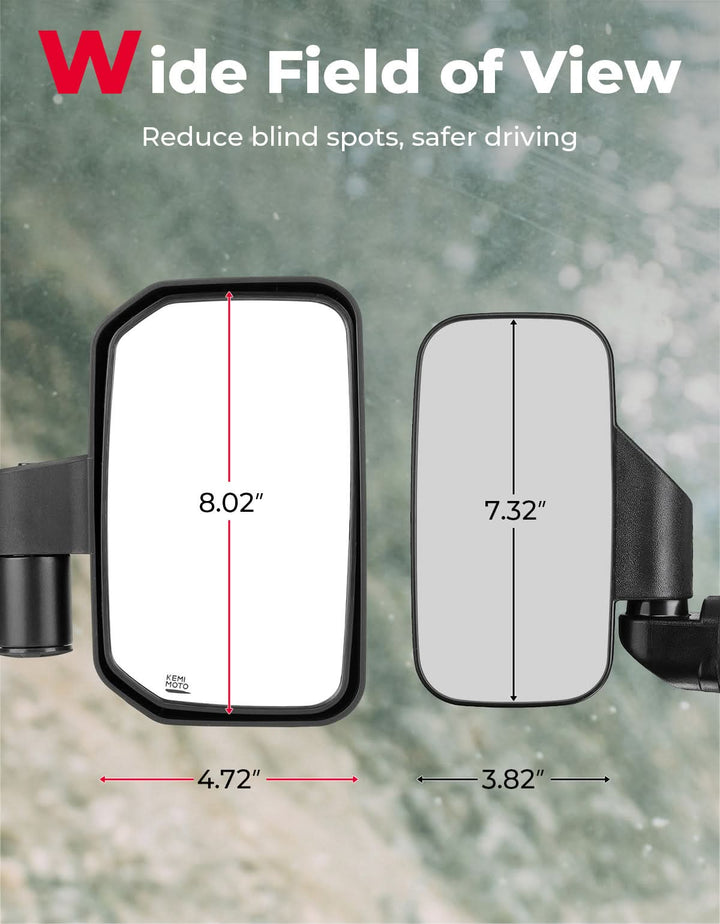 Spring Back UTV Side Mirrors for Polaris ,Can-Am, CFMOTO