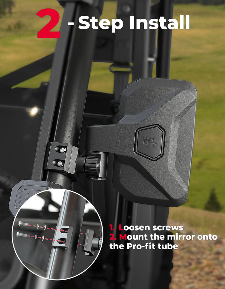 Spring Back UTV Side Mirrors for Polaris ,Can-Am, CFMOTO