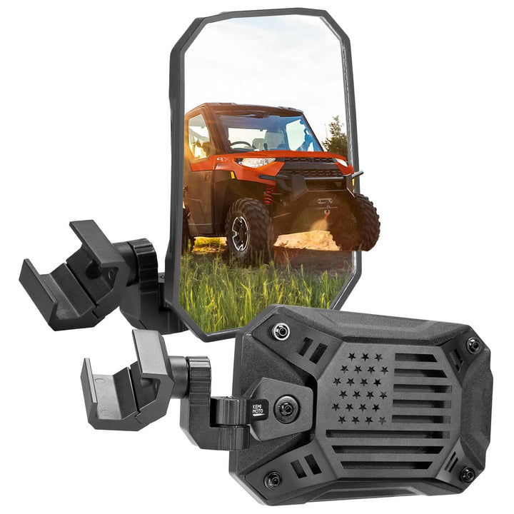 UTV Side Mirrors 2025 NEW Billet Aluminum 8.4" x 5.7" Wide View for Polaris Ranger/General Can Am Defender/Commander/Maverick Trail CFMOTO Uforce