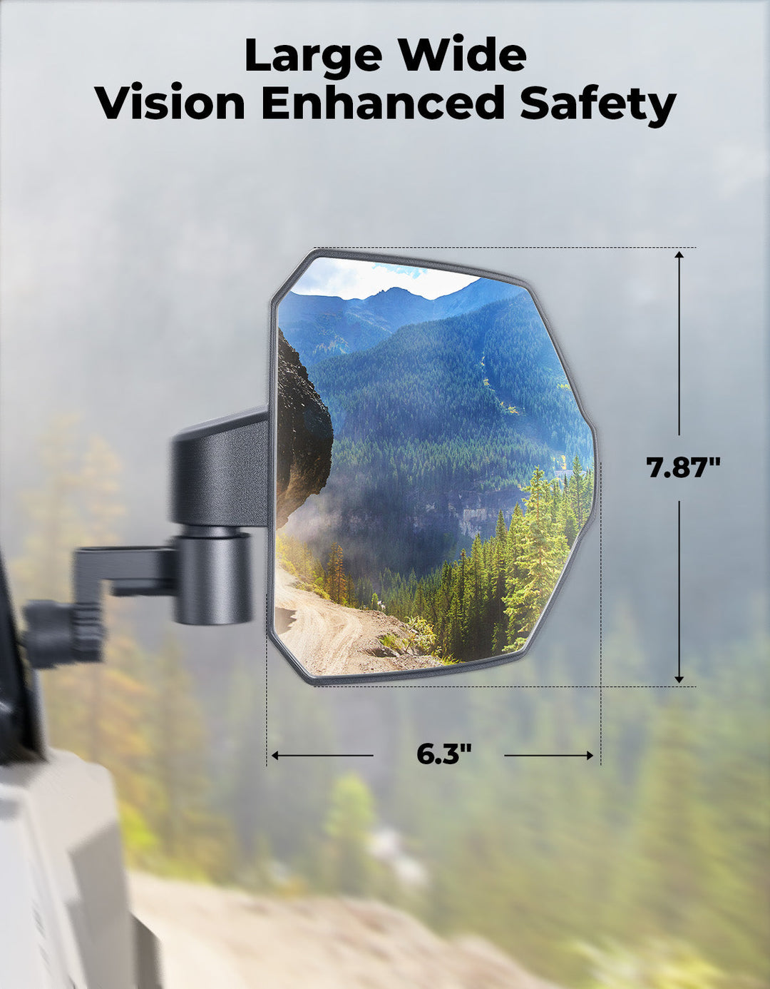 UTV Large Side Mirrors for Polaris General 1000/ XP 1000/4 1000/ XP 4 1000 2016-2026 - Kemimoto