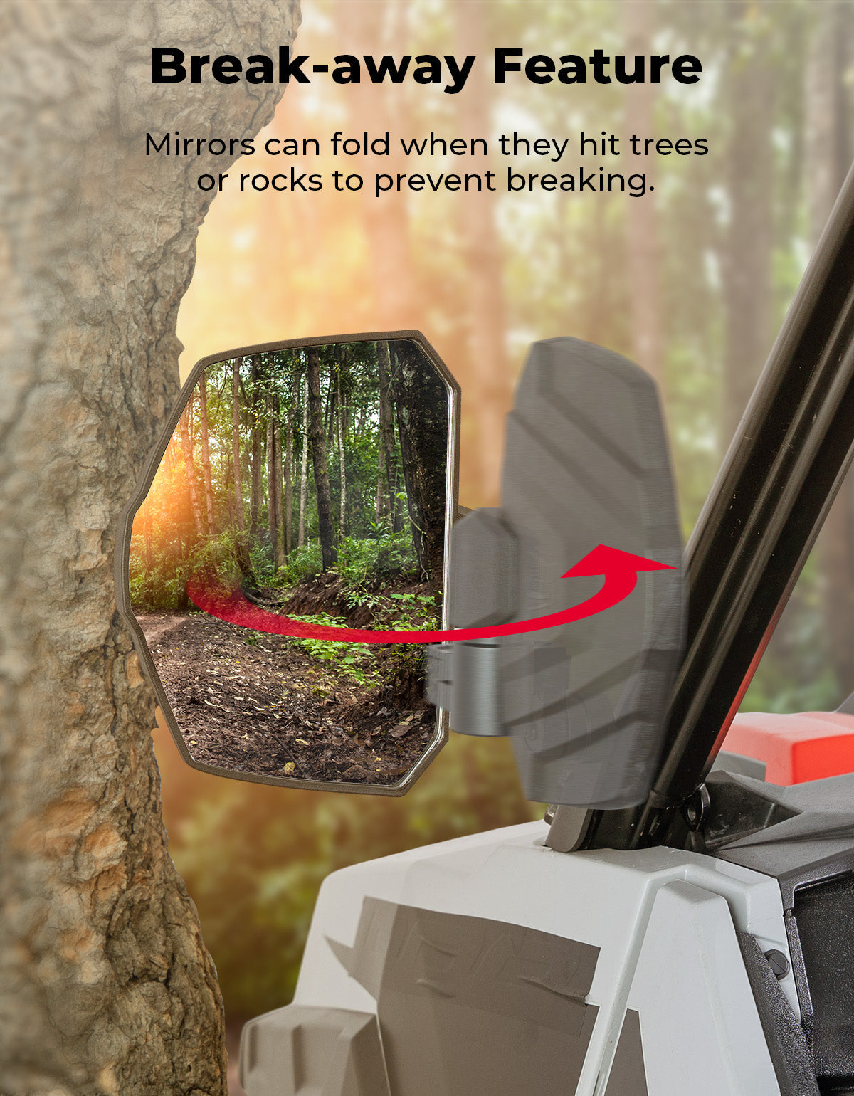 UTV Large Side Mirrors for Polaris General 1000/ XP 1000/4 1000/ XP 4 1000 2016-2026 - Kemimoto