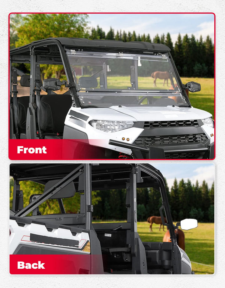 UTV Side Mirrors, UTV Rearview Mirrors Fit for Windshield for Polaris Ranger General/ Can-Am Defender/ Maverick Trail