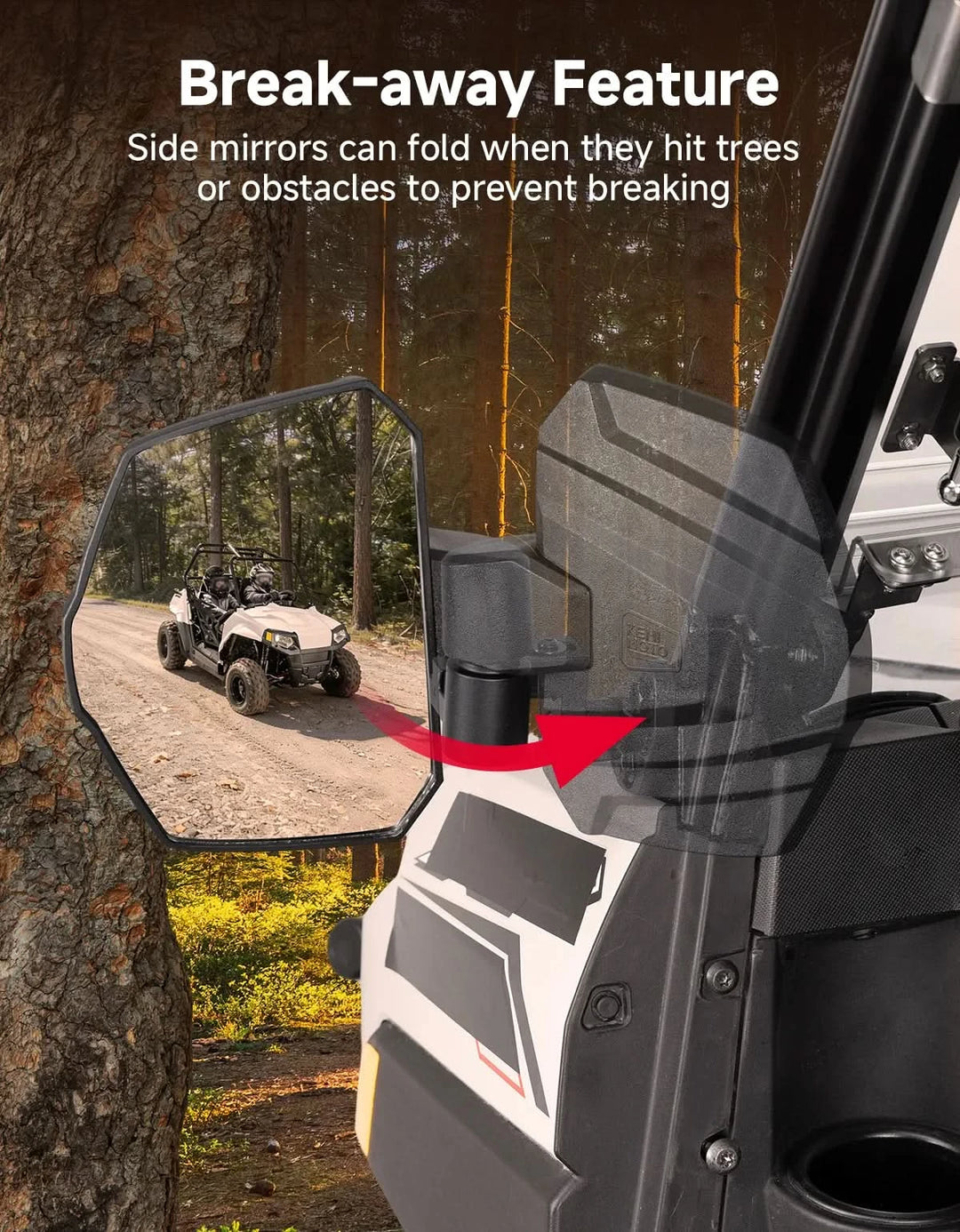 UTV Side Mirrors for Polaris Ranger XP 1000 / Crew XP 1000 2018-2026