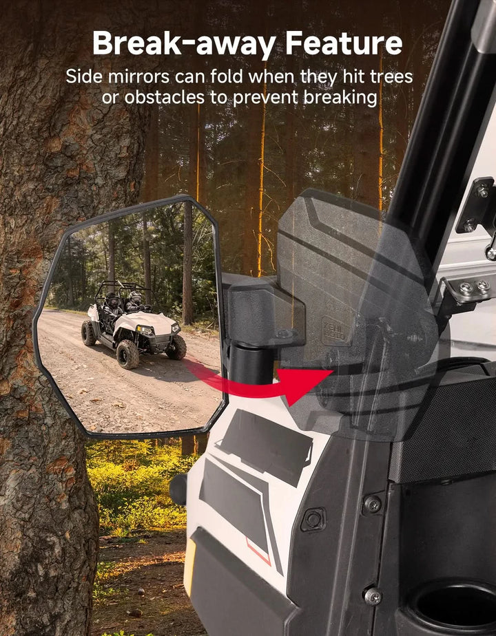 UTV Side Mirrors for Polaris Ranger XP 1000 / Crew XP 1000 2018-2026