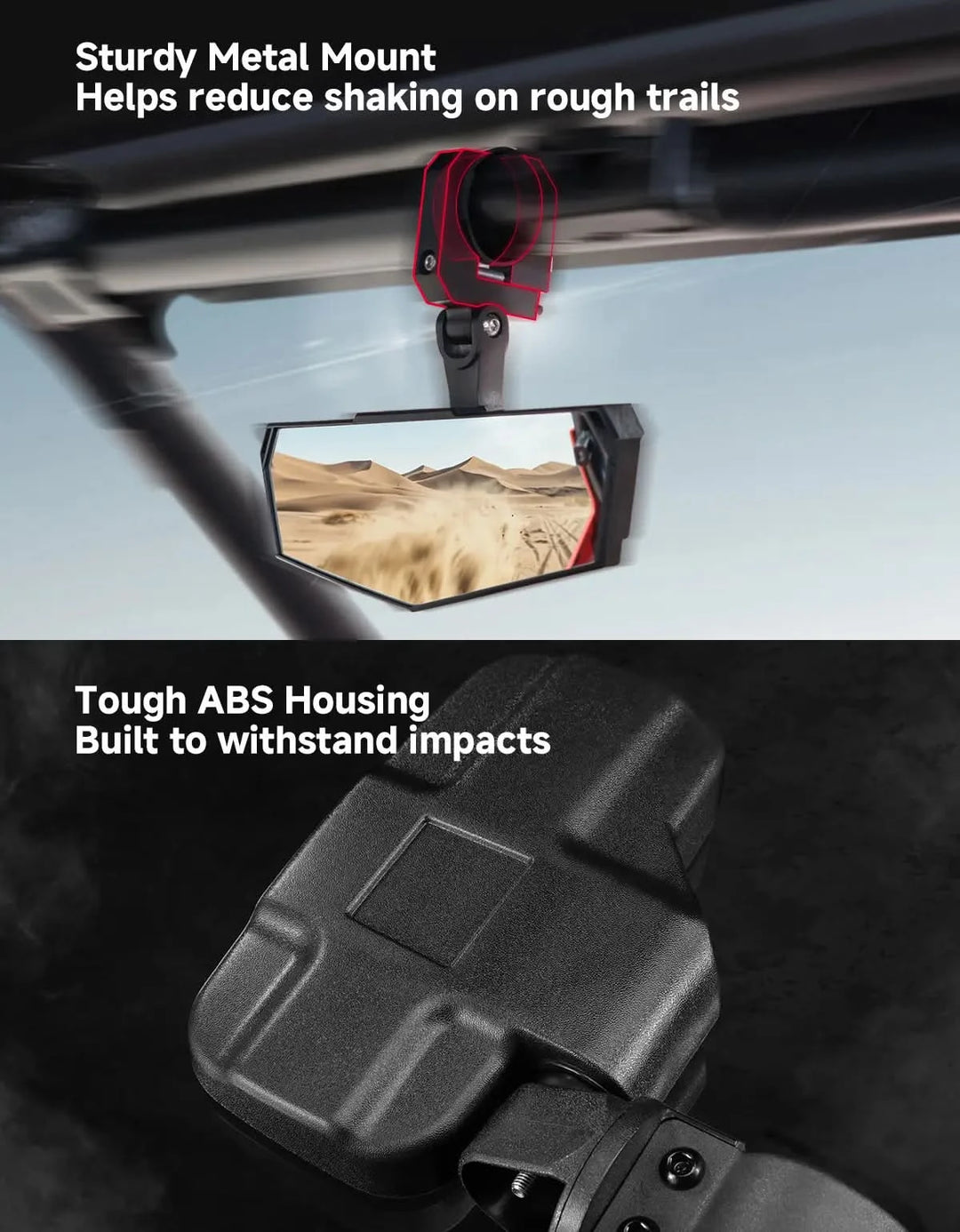 UTV Side Mirrors & Rear View Mirror Fits 1.6-2 inch Roll Cage For RZR /Maverick/Teryx/Mule/ Zforce /Pioneer