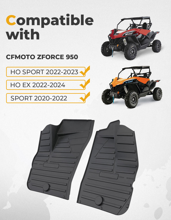 TPE Front Floor Mats for CFMOTO ZFORCE 950 HO EX | HO Sport - Kemimoto