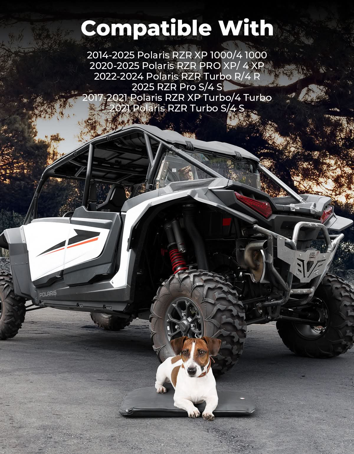 UTV Padded Heat Shield for Polaris RZR 2014-2025, Reduces Heat up to 30°C, Reduces Noise - Kemimoto