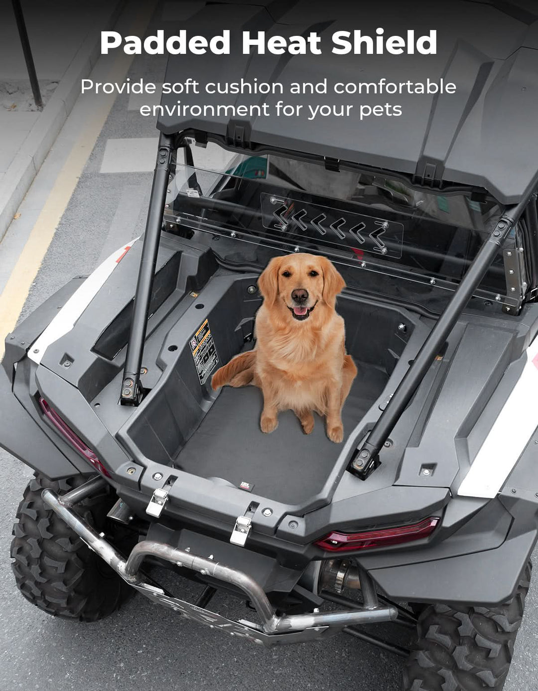 UTV Padded Heat Shield for Polaris RZR 2014-2025, Reduces Heat up to 30°C, Reduces Noise