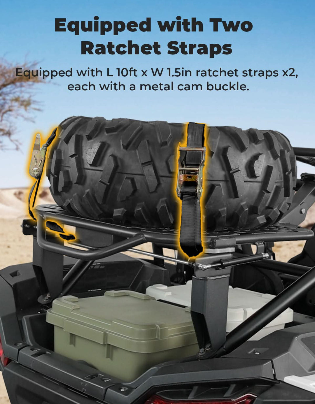 UTV Spare Tire Carrier for Polaris RZR XP 1000 / XP 4 1000 2024-2025 - Kemimoto