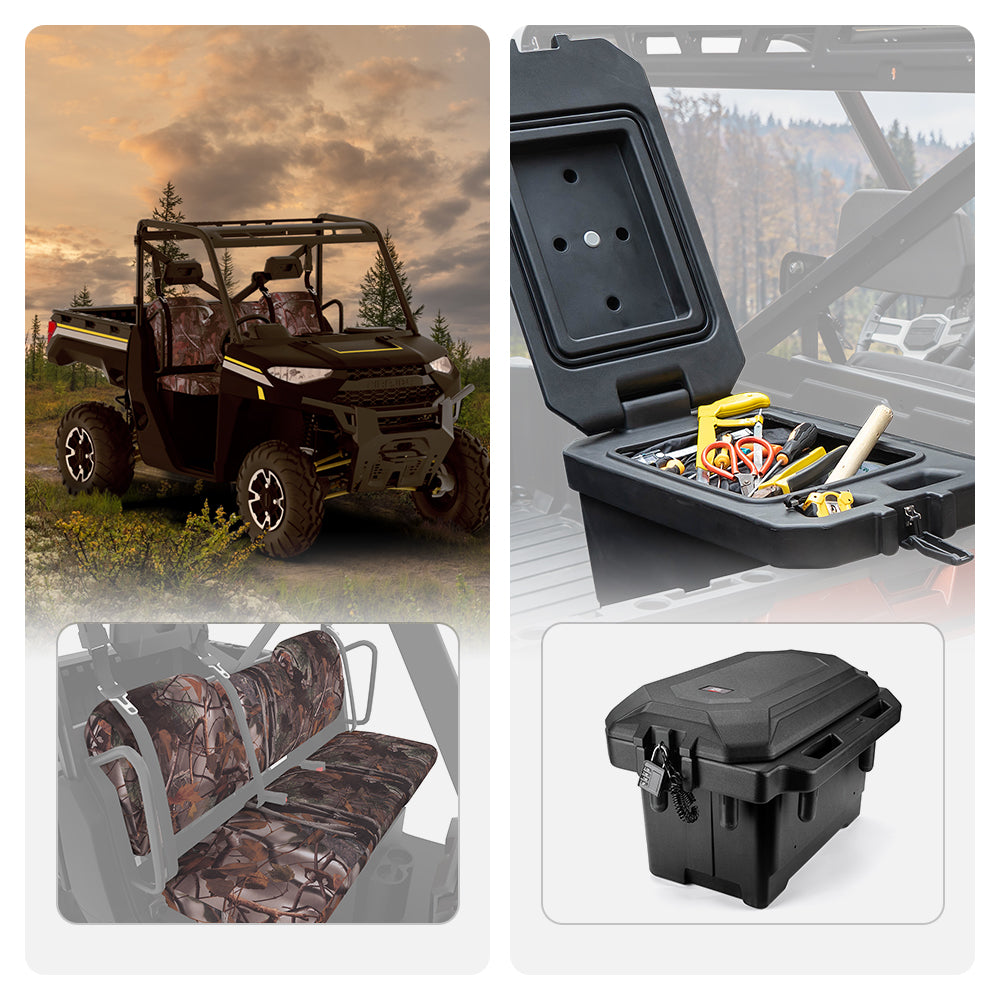 Camouflage Seat Cover & 45L Waterproof Tool Box Fit Ranger 2018-2023 - Kemimoto