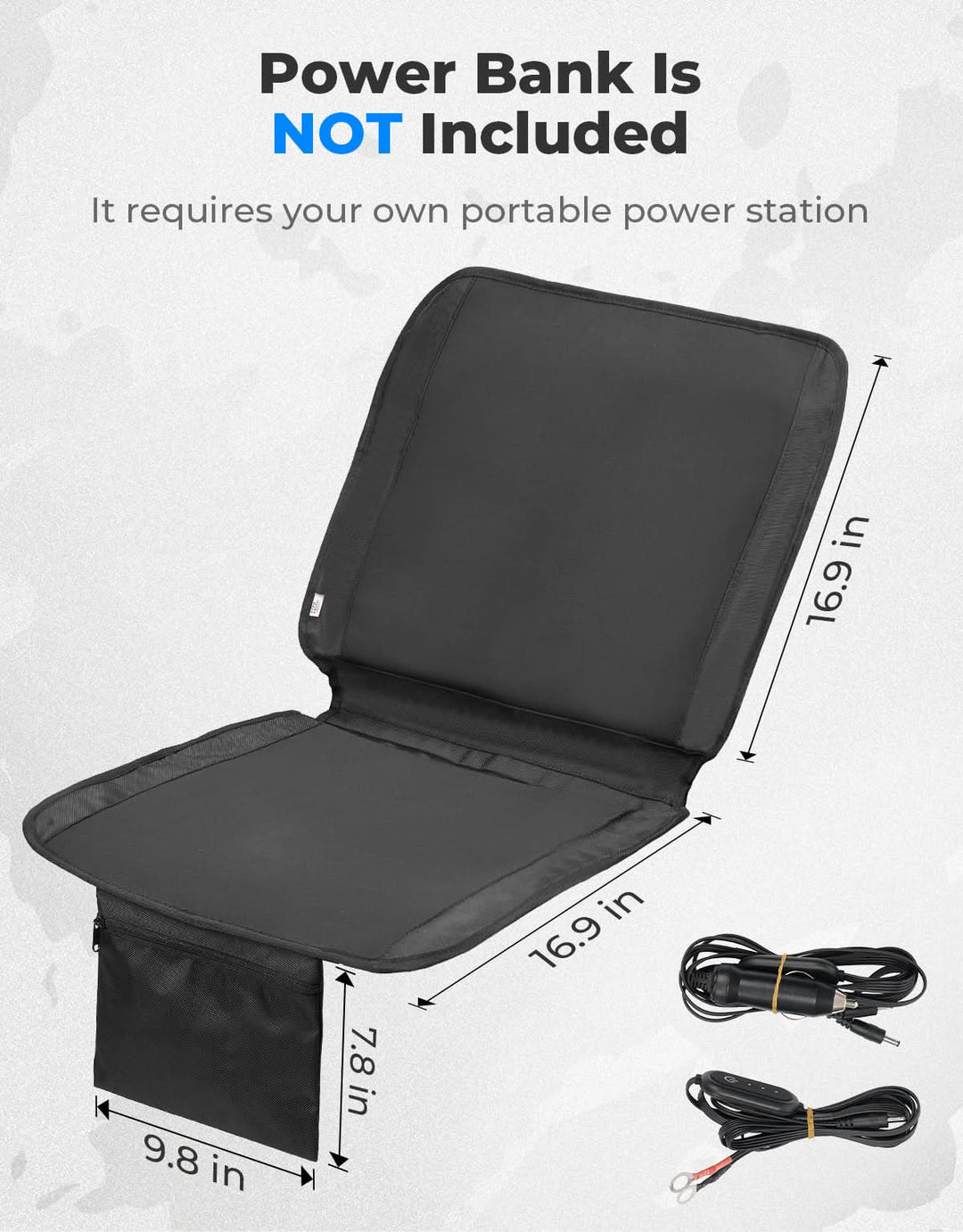 Heated Seat Cushion 3 Mode Adjustable Fast Heating Foldable Chair Pad for Indoor and Outdoor Use - Kemimoto