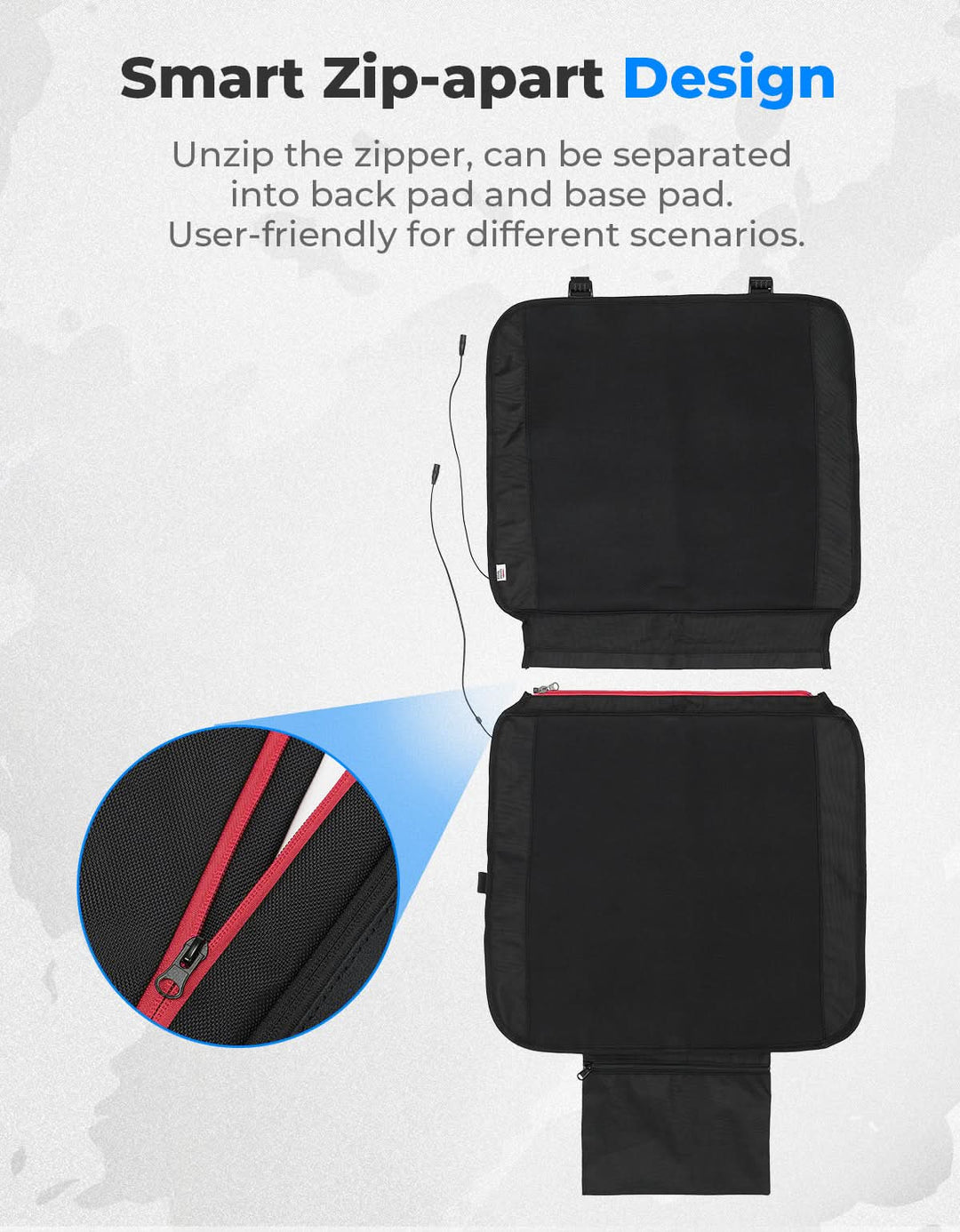 Heated Seat Cushion 3 Mode Adjustable Fast Heating Foldable Chair Pad for Indoor and Outdoor Use - Kemimoto