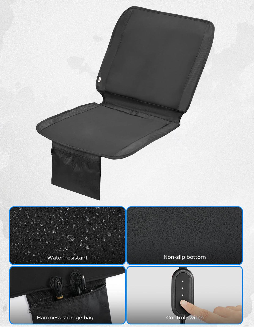 Heated Seat Cushion 3 Mode Adjustable Fast Heating Foldable Chair Pad for Indoor and Outdoor Use - Kemimoto