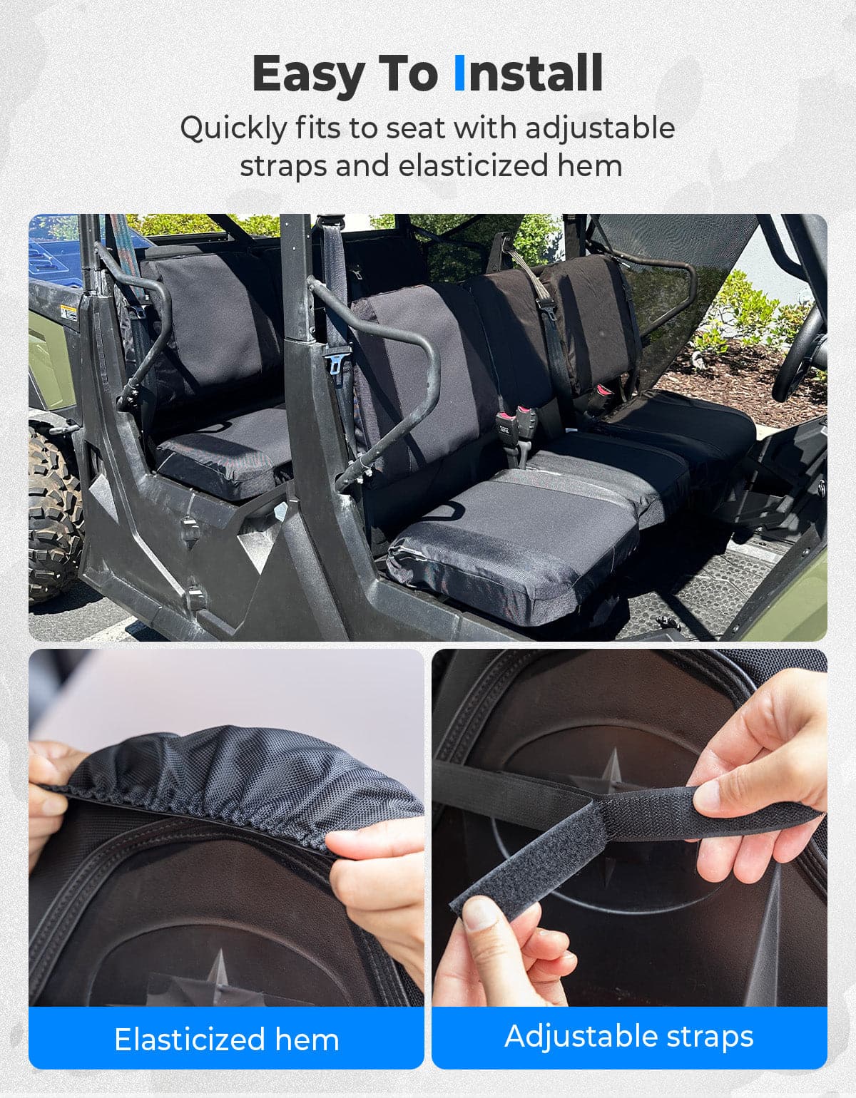 Water-resistant Seat Cover with Storage Pocket for Tracker 800SX - Kemimoto