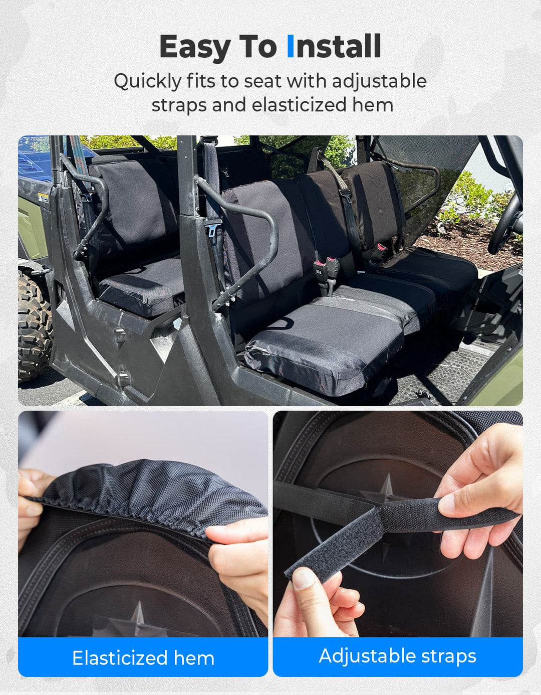 Water-resistant Seat Cover with Storage Pocket for Tracker 800SX - Kemimoto