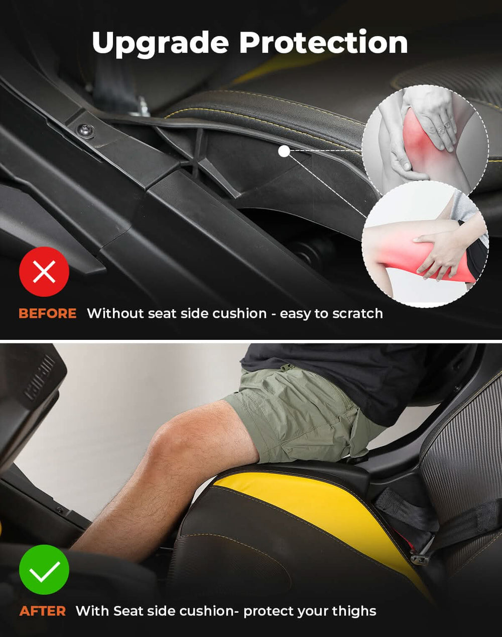 1 Pair Seat Side Pad Assembly for Can-Am Maverick X3 / Maverick R - Kemimoto