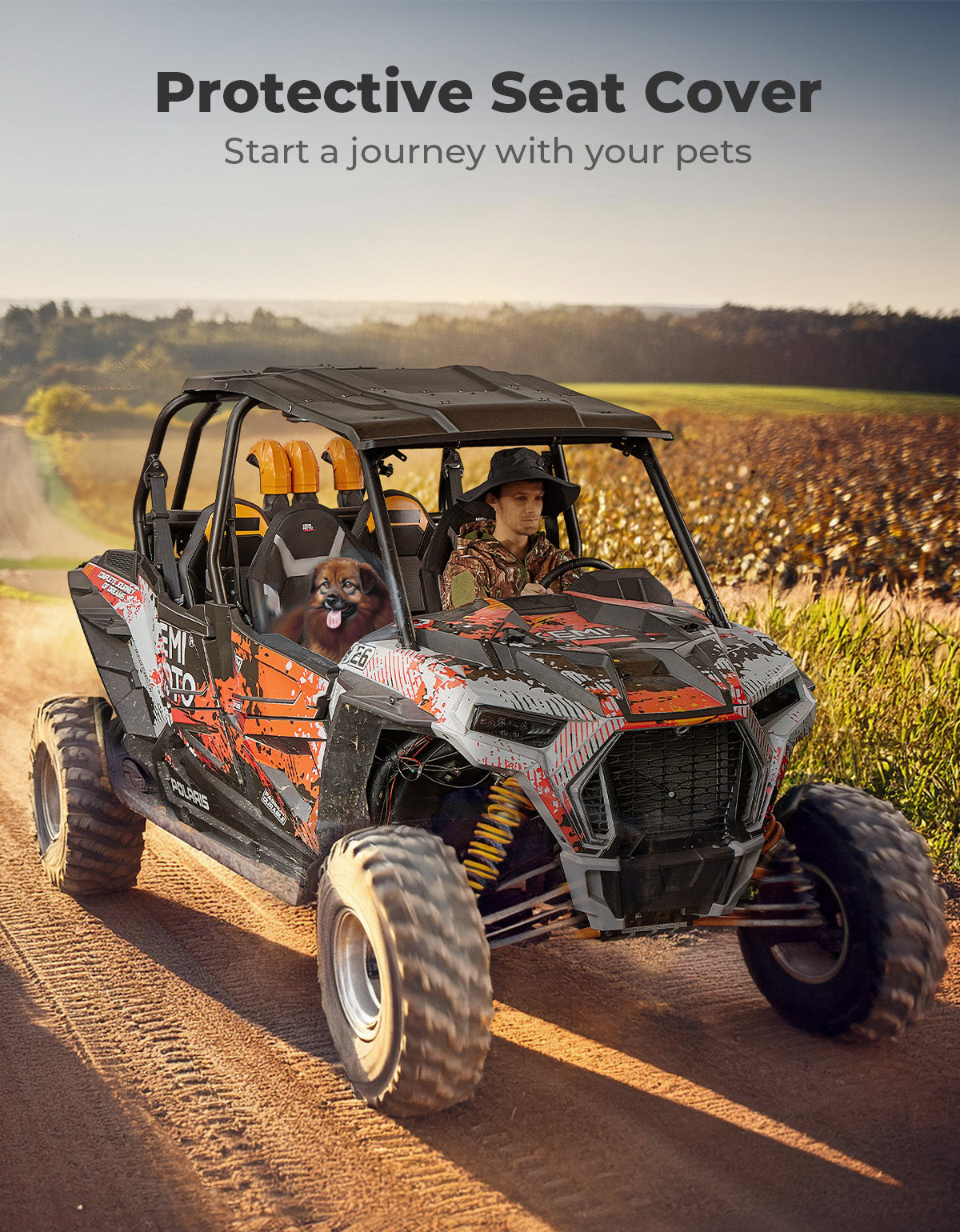 Seat Covers Water-Resistant 1680D for Polaris RZR XP 1000/Turbo 2014-2023 - Kemimoto