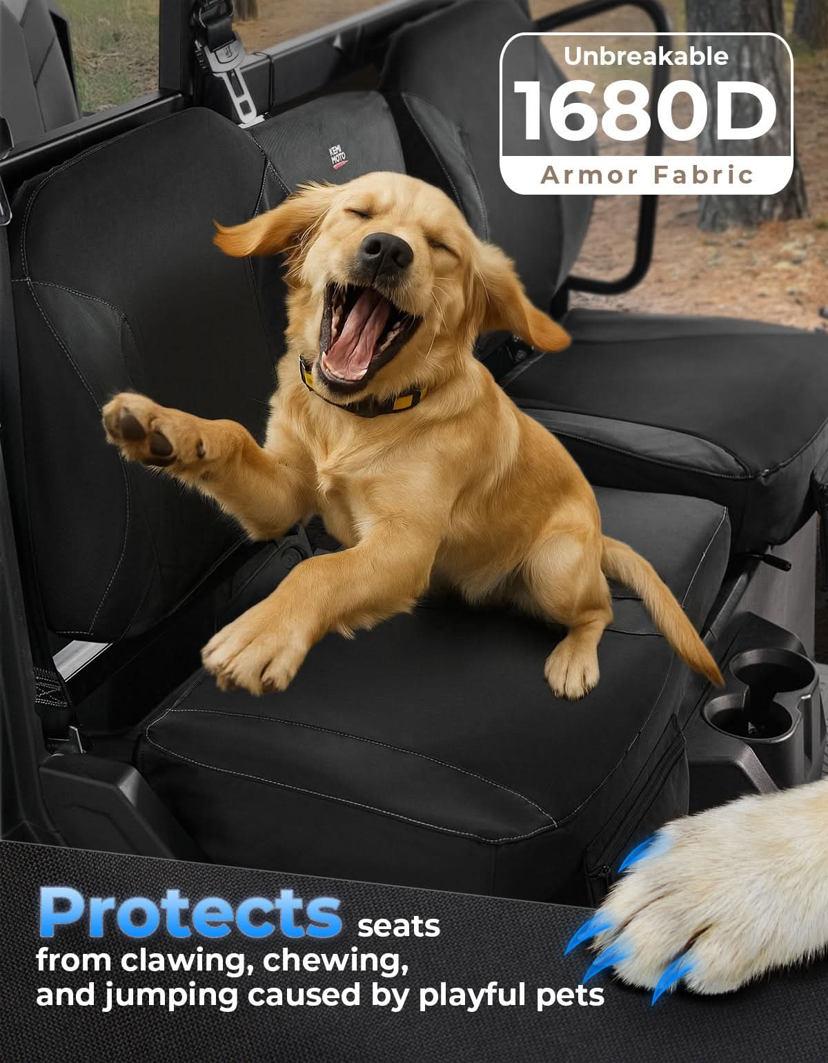 UTV Seat Cover Set with Wingback for Polaris Ranger XP 1000 2022-2025 - Kemimoto