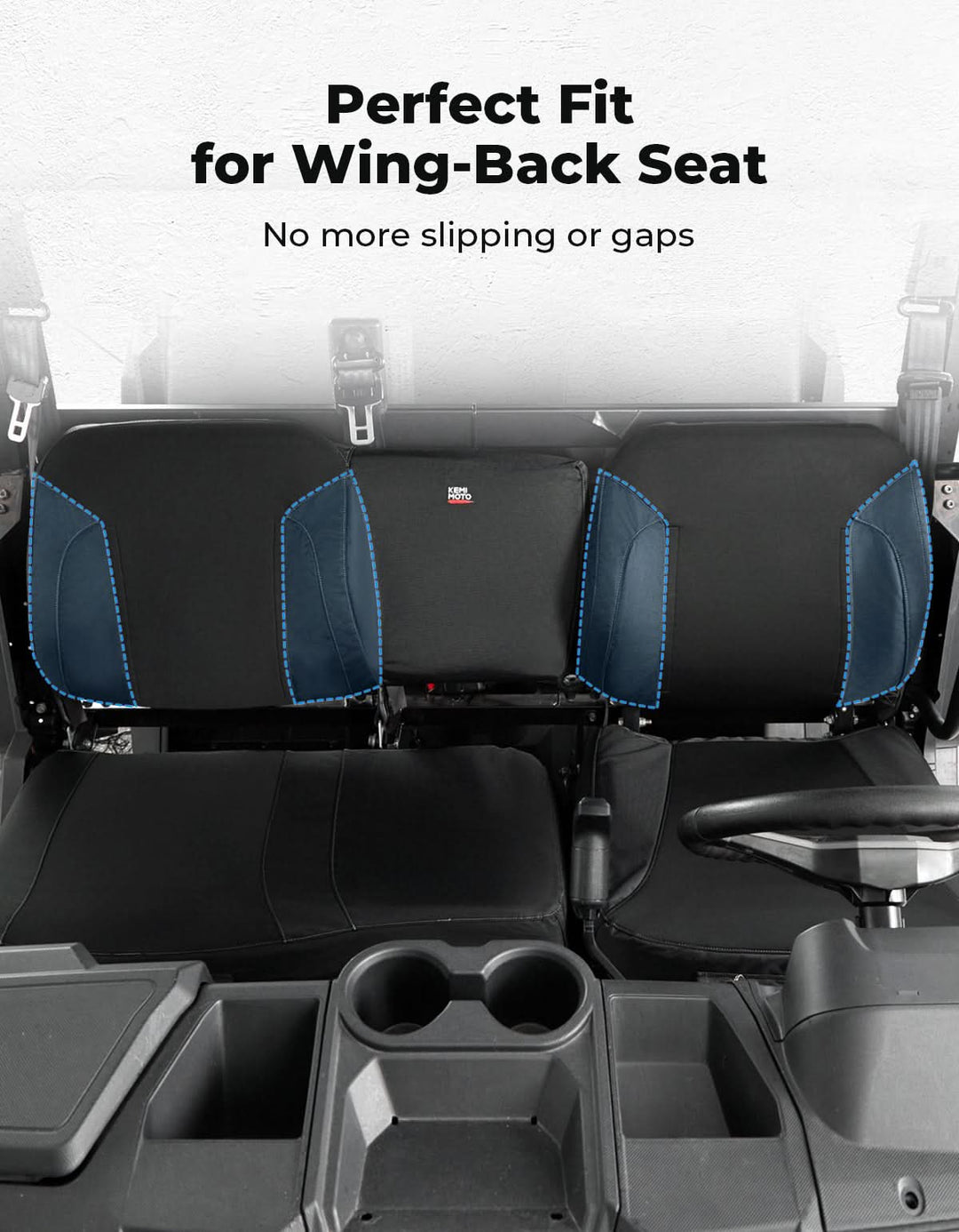 UTV Wingback Seat Cover Set for Polaris Ranger Crew XP 1000