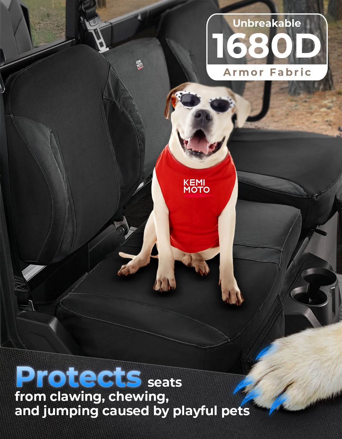 UTV Wingback Seat Cover Set for Polaris Ranger Crew XP 1000 - Kemimoto