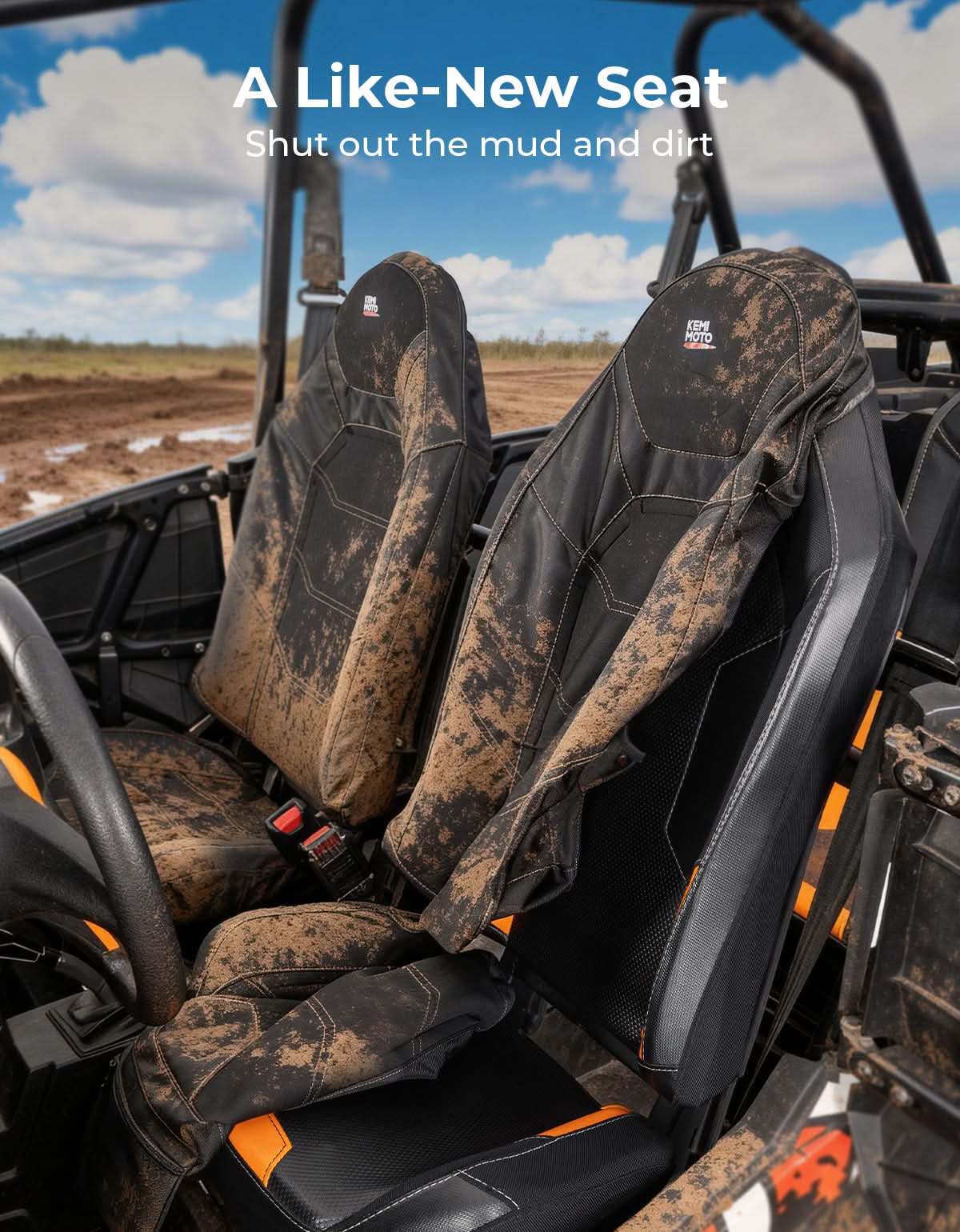 Seat Covers with Pocket for Polaris RZR XP 1000 / XP Turbo / RS1 (2014–2023) - Kemimoto