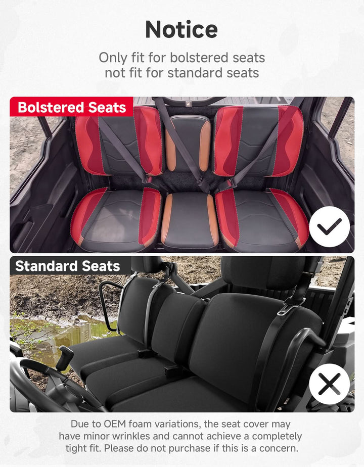 Water-Resistant  Bolstered Split Bench Seat Covers For Can-Am Defender X MR (2016+)