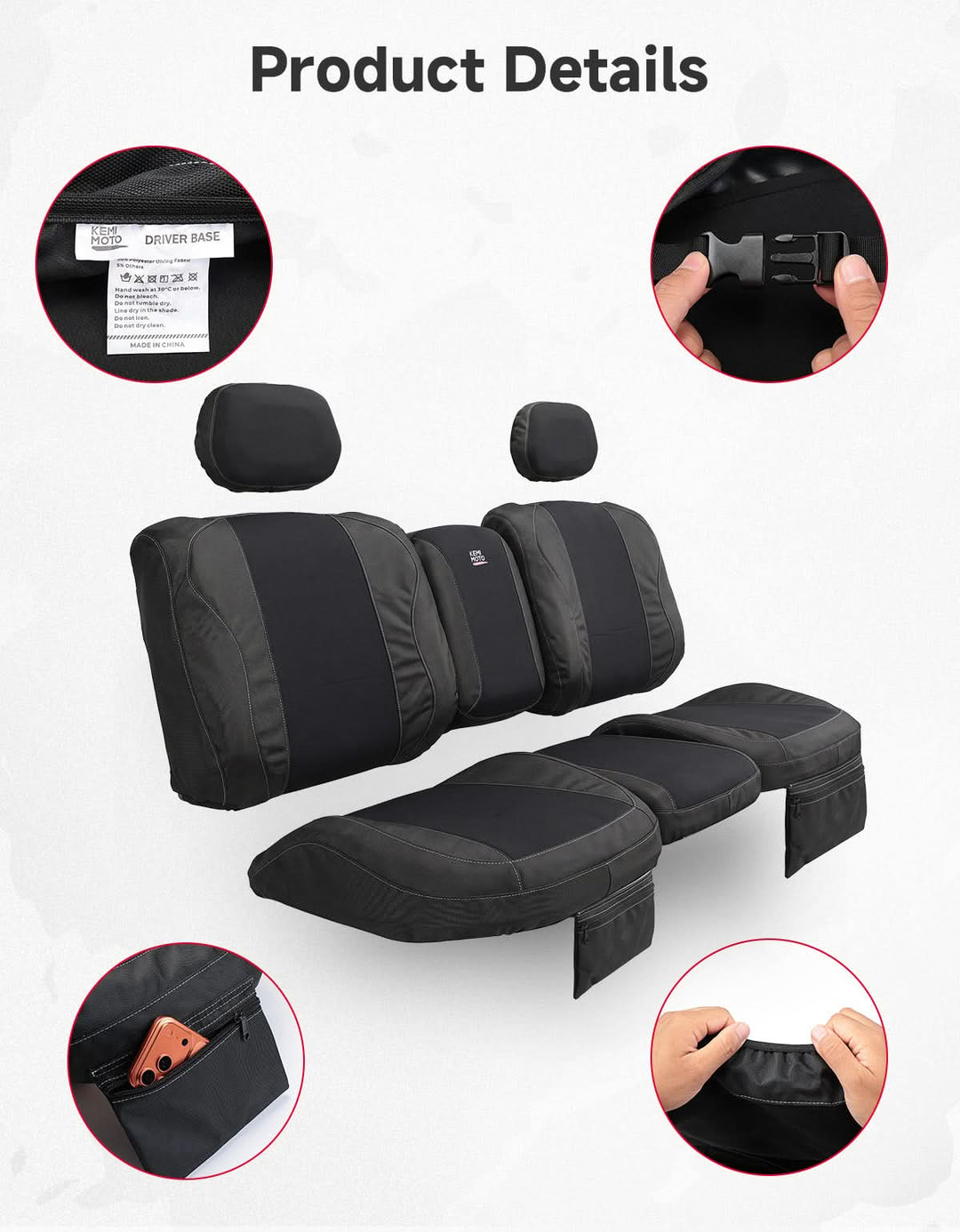 Water-Resistant  Bolstered Split Bench Seat Covers For Can-Am Defender X MR (2016+)