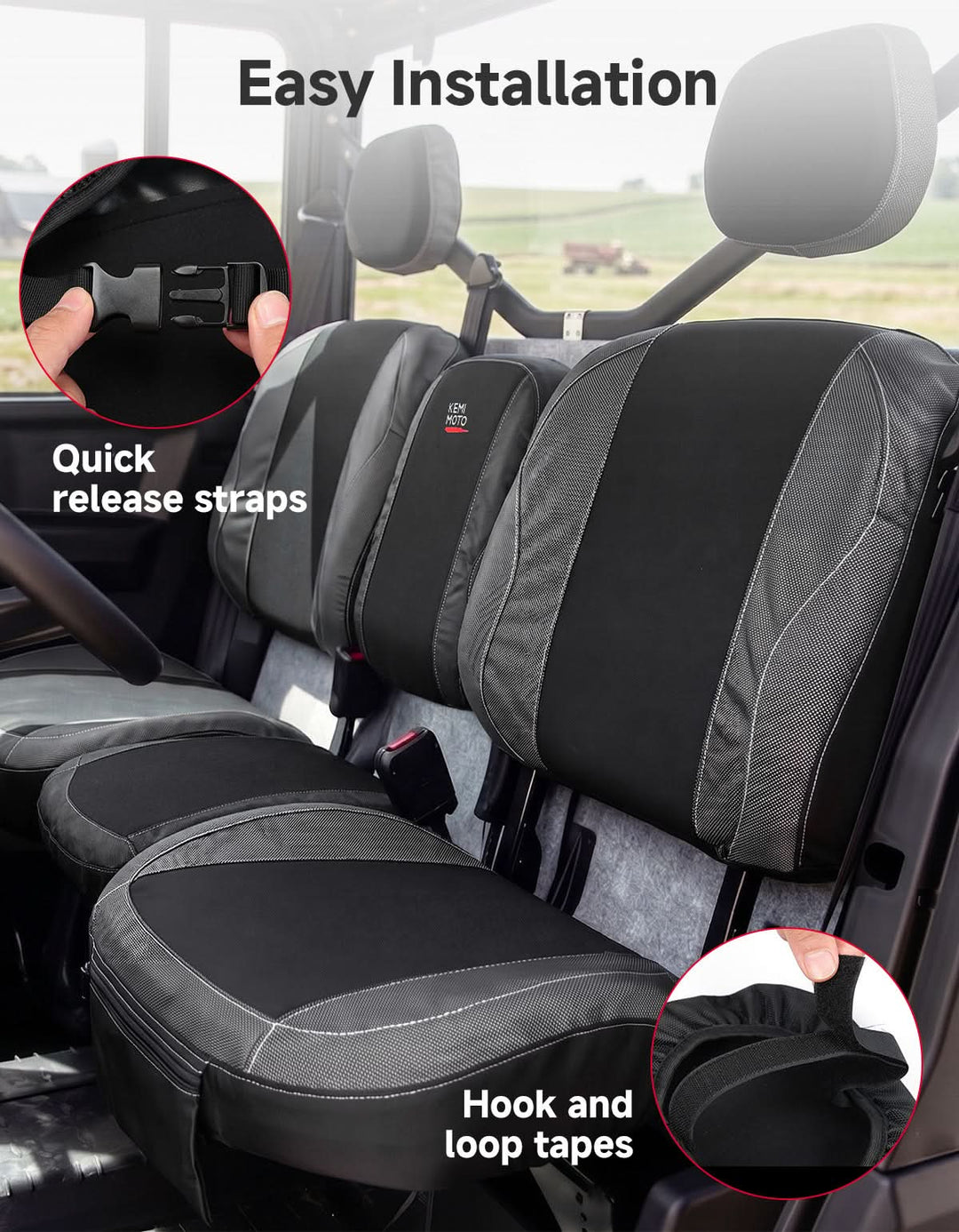 Water-Resistant  Bolstered Split Bench Seat Covers For Can-Am Defender X MR (2016+)