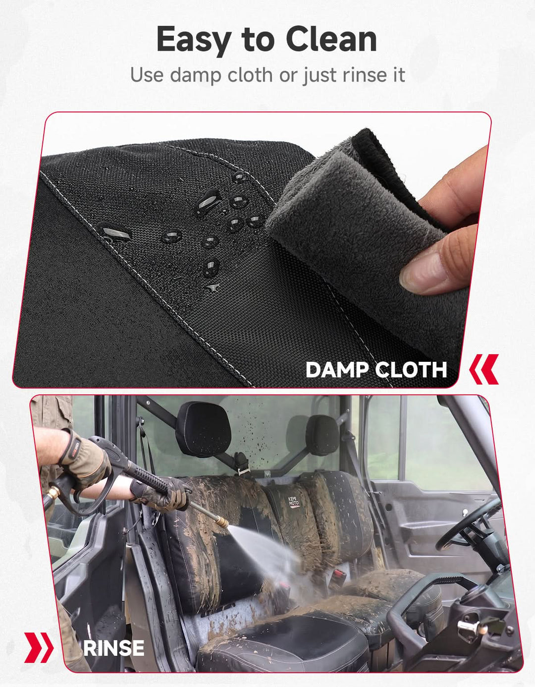 Water-Resistant  Bolstered Split Bench Seat Covers For Can-Am Defender X MR (2016+)
