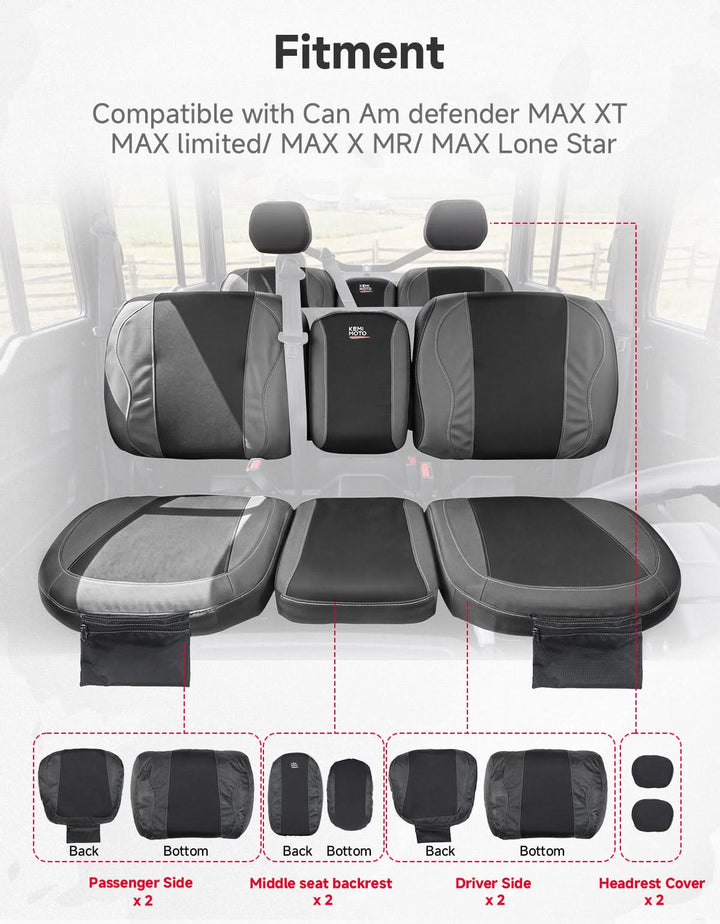 Bolstered Split Bench Seat Covers For Can-Am Defender (2016+)