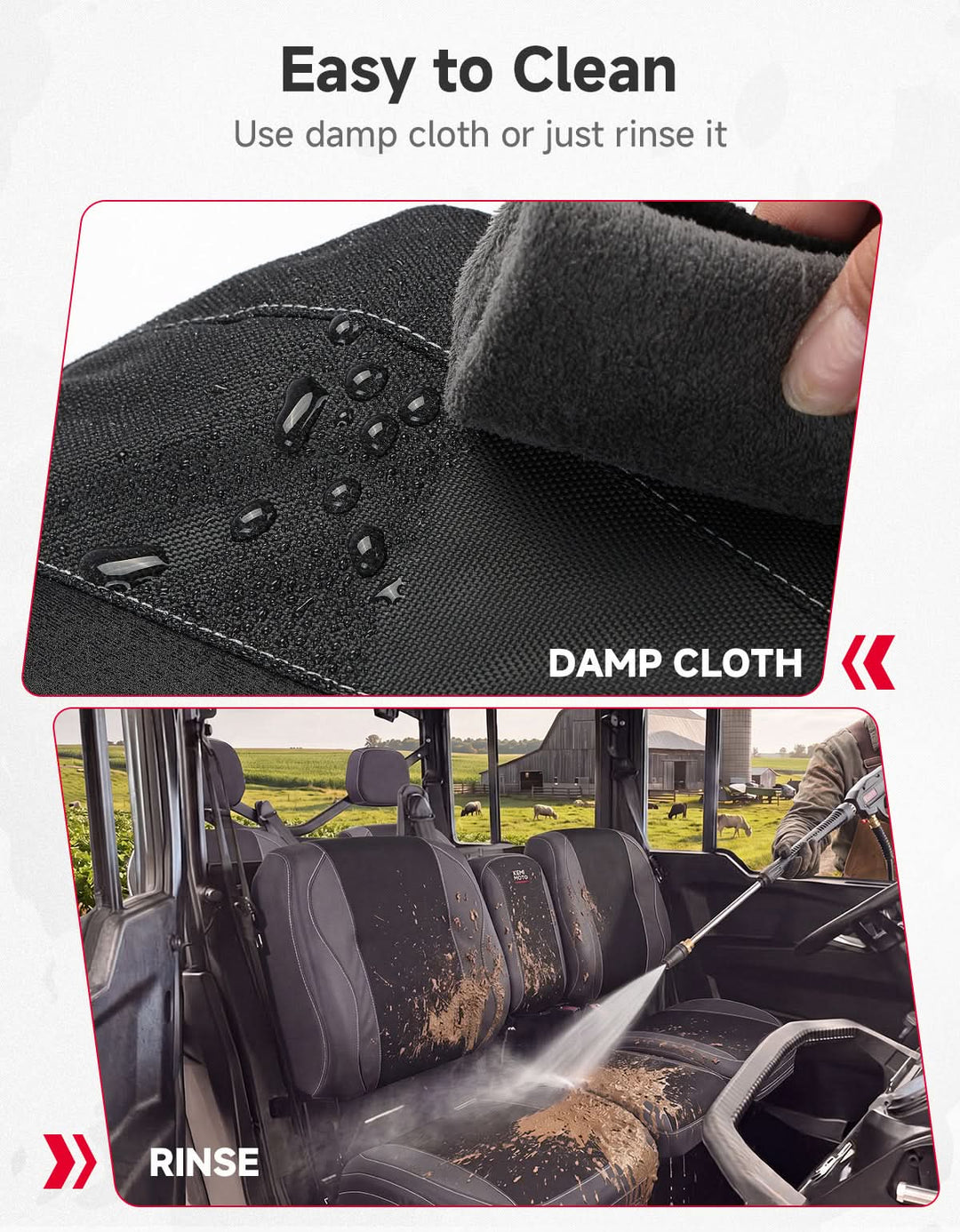 Bolstered Split Bench Seat Covers For Can-Am Defender (2016+)