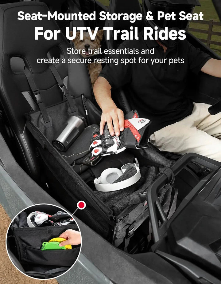 UTV Accessory Dog Booster Seat with Side Pockets