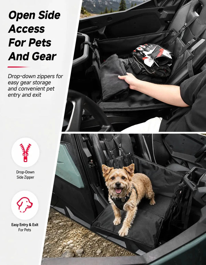 UTV Accessory Dog Booster Seat with Side Pockets