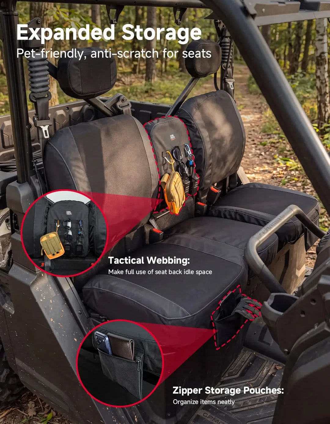 KEMIMOTO Seat Covers with Storage For CFMOTO UFORCE U10 Pro