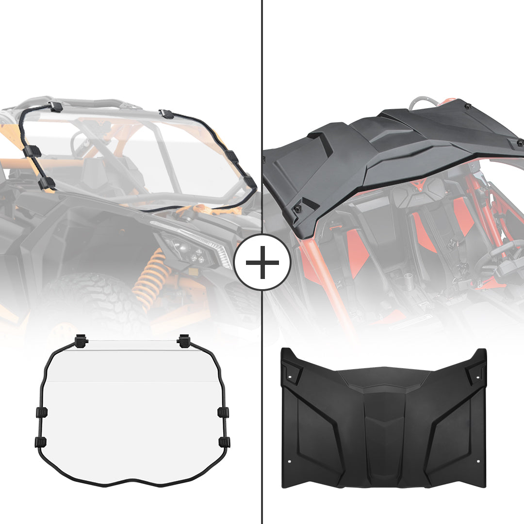 Full Windshield & Hard Roof For Can-Am Maverick X3 - Kemimoto