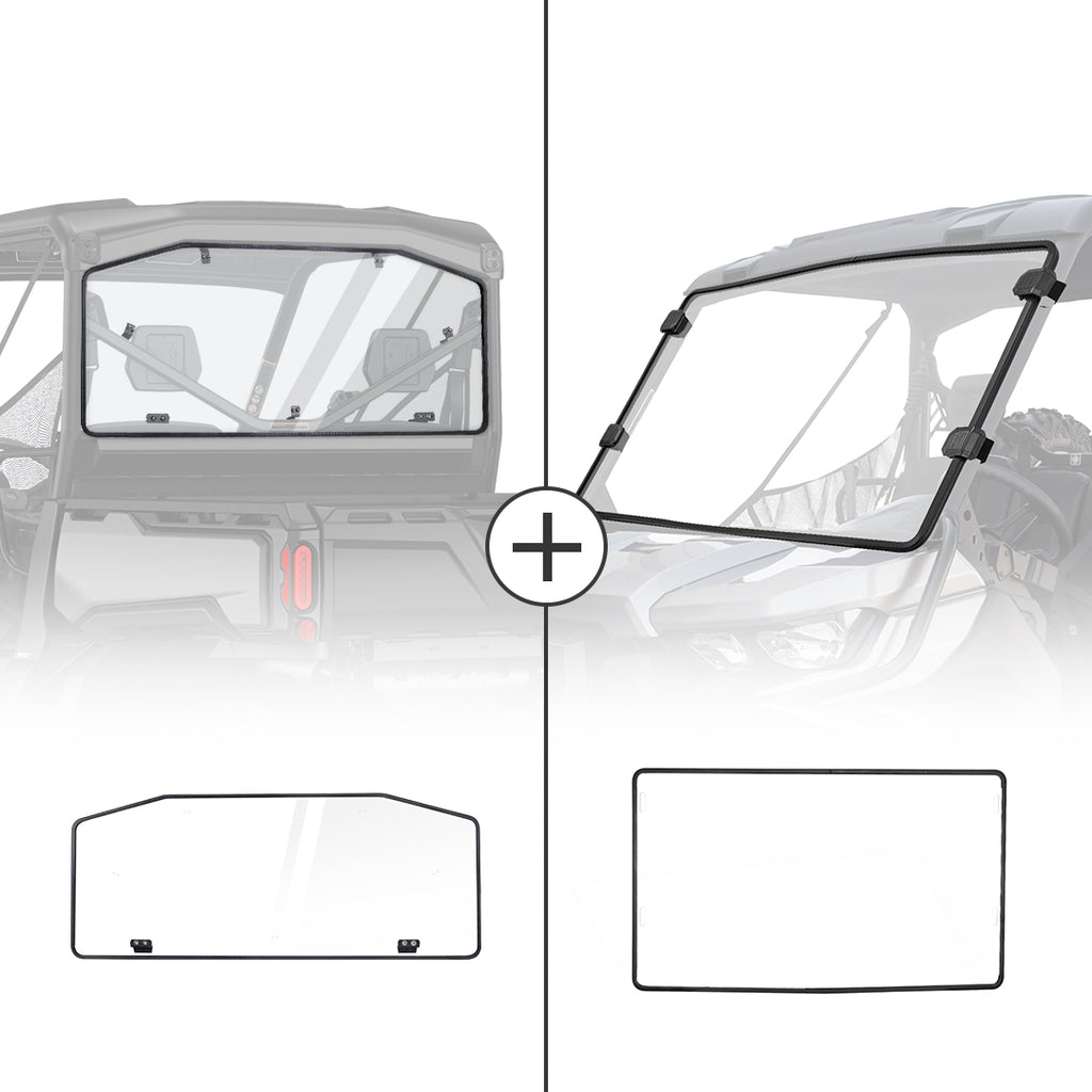 Rear and Front Full Windshield for Can Am Defender – Kemimoto