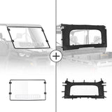 Parabrisas delantero completo con ventilación y parabrisas trasero flexible para Can-Am Defender