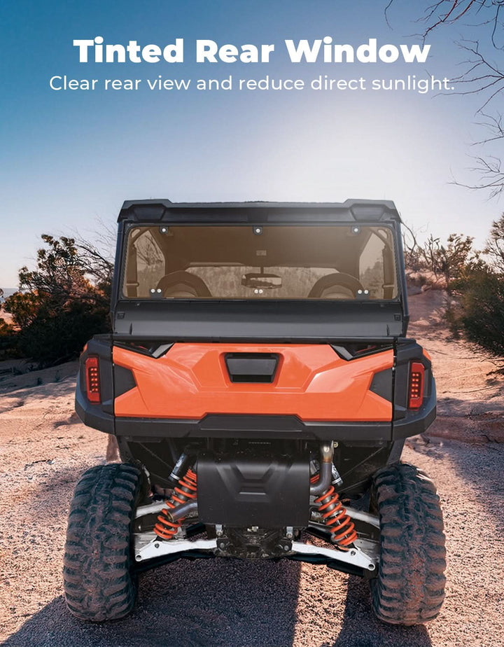 Tinted Rear Hard Windshield for Polaris General 1000/4/XP 1000/4 2016-2025 - Kemimoto